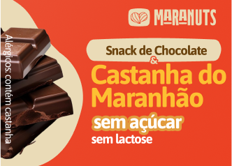 Snack de Chocolate & Castanha do Maranhão Sem Açúcar e Sem Lactose